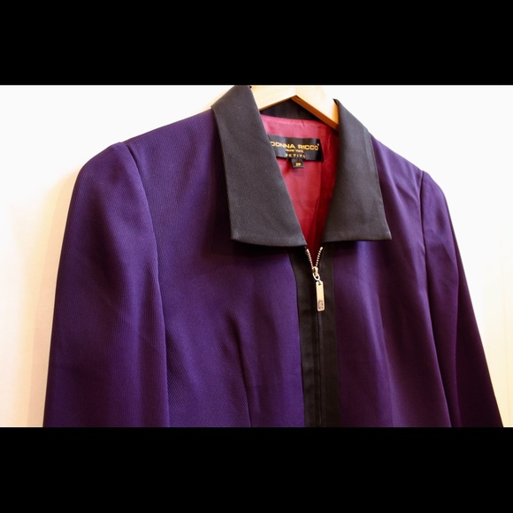 Donna Ricco purple jacket with black accents - Picture 1 of 5